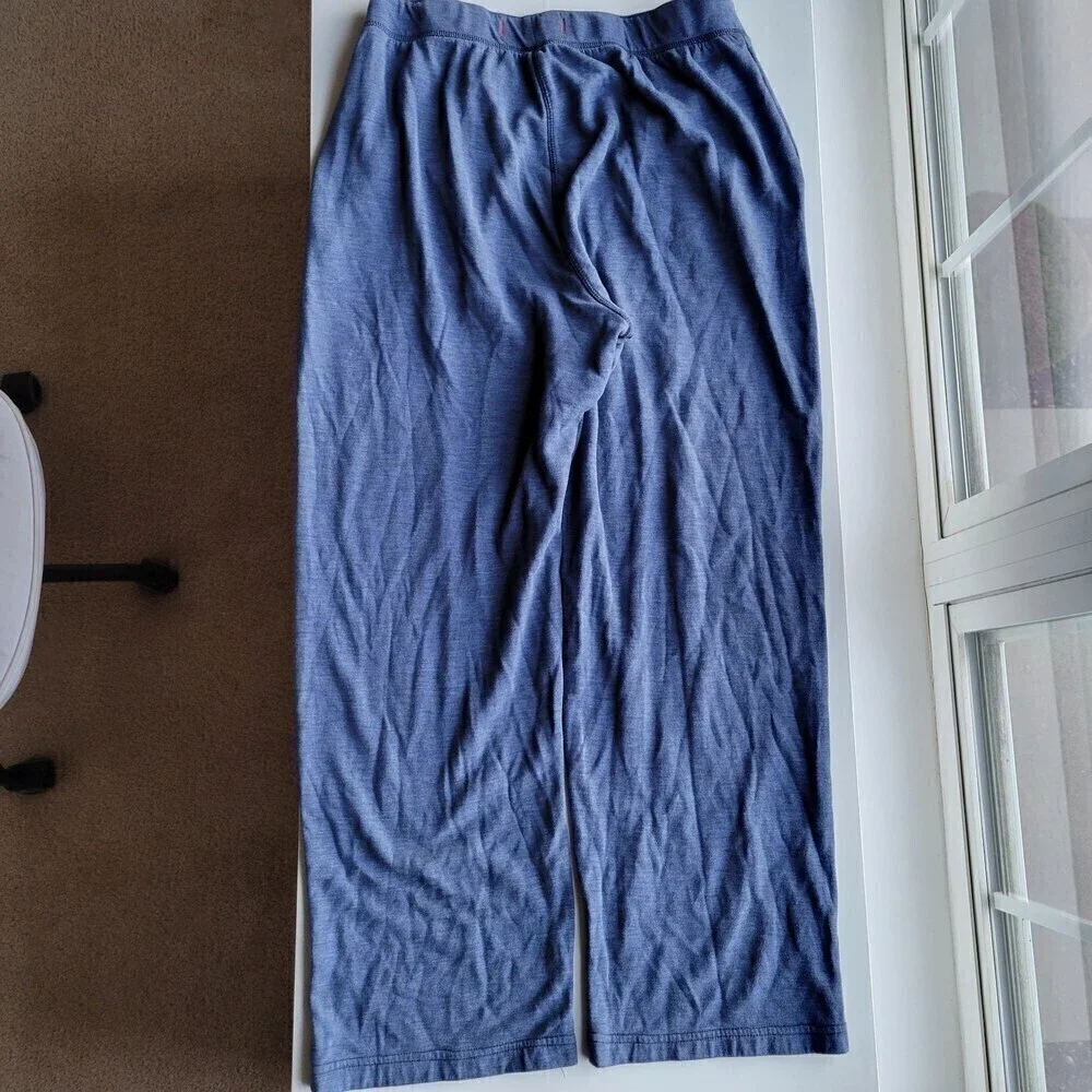 Tommy Bahama Blue Cotton Blend Drawstring Pull On Long Lounge Pants Size Large